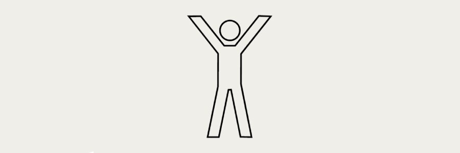 Illustration of a patient raising their arms in celebration, symbolizing reduced wound pain and trauma.